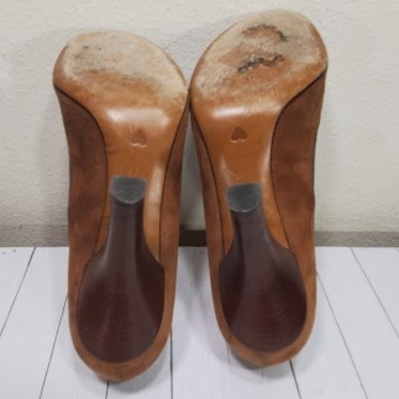 Vtg Moschino Cheap and Chic Suede Peep Bow Pumps - Picture 15 of 15